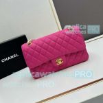 Copy Chane1 Classic 11.12 Handbag Rose Pink Grained Calfskin